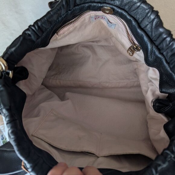 RED VALENTINO Large Bow Accent Soft Leather Satchel Bag Purse Handbag - Picture 14 of 16